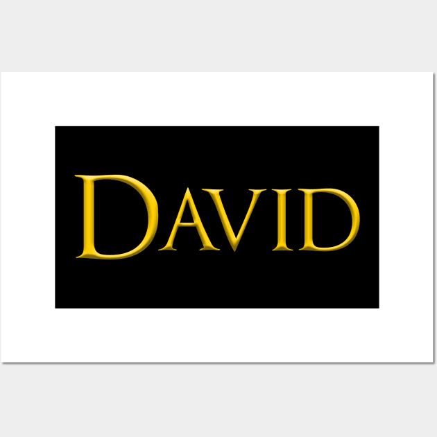 David Male Name Gold On Dark Wall Art by funfun